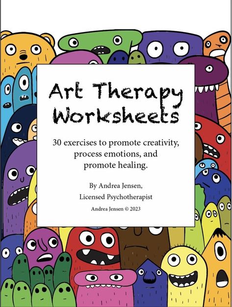 30 Art Therapy CBT Worksheets for Kids, Parents, Teachers, and Therapists Art Therapy Workbook for Kids - Etsy Sel Art Lessons, Self Love For Kids Activities, Art Therapy Projects For Kids, Therapy Tools For Kids, Group Art Therapy Activities, Art Therapy Activities For Kids, Art Therapy Activities Printables, Therapy Games For Kids, Therapy Worksheets For Kids