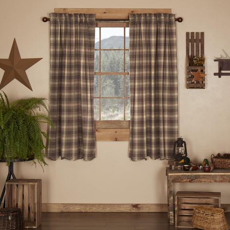 PRICES MAY VARY. 100% Cotton RUSTIC COUNTRY PANEL: Includes two 63 by 36 inch 100% cotton window panel with a 2-inch header and a 3.25-inch rod pocket. Includes two matching tiebacks. LIGHT FILTERING: Lined with white cotton to provide additional privacy while filtering out harsh outside light and preventing fading. RUSTIC COUNTRY DECOR: Natural colors and classic designs are sure to match rustic country chic, lodge, or cabin decor for a refreshing update to your windows. EASY CARE: Machine wash Woodland Curtains, Lodge Style Decorating, Cozy Lodge, Vhc Brands, Country Curtains, Rustic Curtains, Country Decor Rustic, Lodge Style, Rustic Lodge