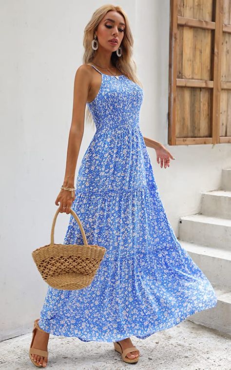 Long Dresses Sleeveless, Summer Long Dresses Casual Floral Prints, Sun Dresses Maxi, Maxi Sun Dresses For Summer, Coastal Summer Dresses, Long Summer Dress Outfits Casual, Cute Summer Dresses Long, Long Summer Dresses Maxi Casual, Sundresses 2023