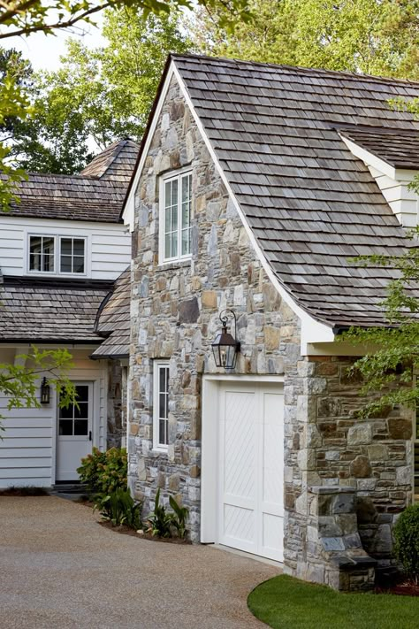 Sweet Shady Lane, Tudor Exterior, Stone Exterior Houses, Stone Cottages, Ranch Exterior, Cottage Exterior, Exterior Stone, Stone Cottage, Farmhouse Exterior