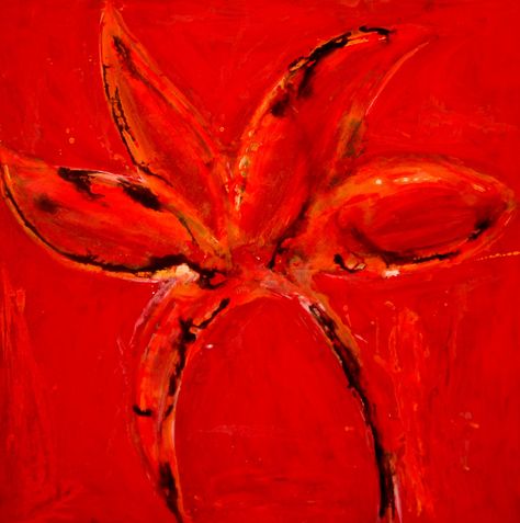 Flor roja 150x150cm Flowers, Art