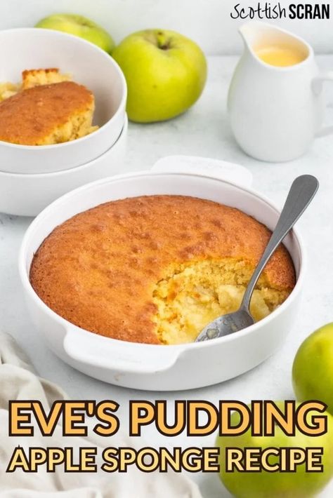 Eves Pudding Uk, Apple Sponge Cake Recipe, Apple Sponge Pudding Recipe, Peach Sponge Pudding, British Puddings Desserts, Eve’s Pudding, Eves Pudding Recipes, Apple Pudding Recipes, Apple Pudding Dessert