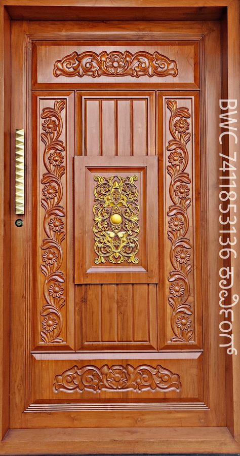 Wood Main Door Design, Teak Wood Main Door Design, Teak Wood Main Door, Wood Main Door, Main Door Designs, Single Main Door Designs, Main Door Design Photos, House Main Door, House Main Door Design