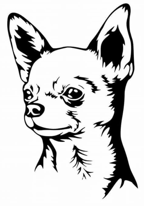 Chihuahua Drawing, Chihuahua Tattoo, Cricut Animals, Dog Stencil, Chihuahua Art, Pyrography Patterns, Pencil Drawings Of Animals, Animal Stencil, Dog Coloring Page