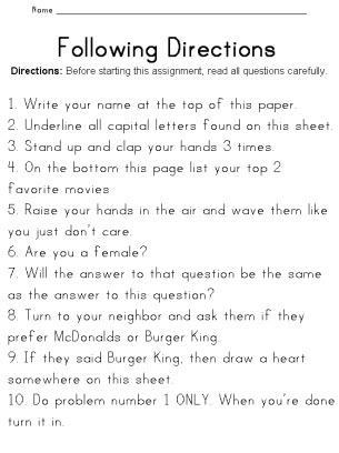 Can You Follow Directions Worksheet, Following Directions Worksheet 2nd Grade, Listening Worksheets Free Printable, Follow Directions Worksheet Free, Following Rules Activities For Kids, Following Directions Worksheet, Following Directions Games, Follow Directions Worksheet, Directions Worksheet