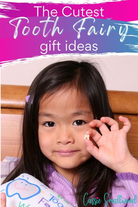 The cutest tooth fairy gift ideas. Little girl holding her lost tooth. Tooth Fairy Gifts Instead Of Money, Tooth Fairy Gift Ideas, Tooth Gift Ideas, Fairy Gift Ideas, Lost First Tooth, Tooth Fairy Letters, Fairy Letters, Gift Ideas For Boys, Losing Teeth