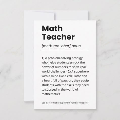 Math Teacher Definition, Math Teacher Appreciation Thank You Card Best Teacher's Day Card Ideas, Teachers Day Wishes For Maths Teacher, Message For Math Teacher, Math Teacher Day Card, Art Teacher Card Ideas, Card Ideas For Math Teacher, Math Teacher Quotes Inspiration, Teachers Day Quotes For Maths Teacher, Math Teacher Thank You Cards