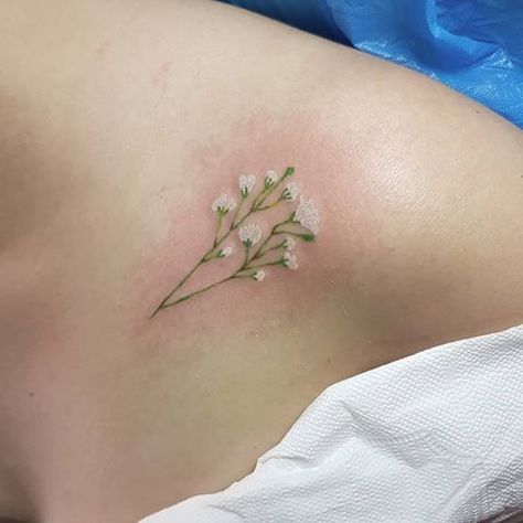 Baby Breath Tattoo, Breath Tattoo, Tato Minimal, Cute Little Tattoos, Discreet Tattoos, Dainty Tattoos, Subtle Tattoos, Aesthetic Tattoo, Dream Tattoos