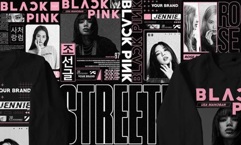 Design and order your Tshirt! Blackpink T Shirt Design, Kpop Banner, Kpop T Shirt, Kpop Tshirt, Shirt Streetwear, Jennie Lisa, 1 Day, Vintage Style, Korean Fashion