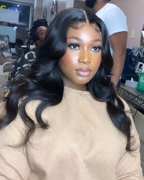 Loose Waves Hair, Silk Press, Hair Laid, Body Wave Hair, Middle Part, Sew In, Hair Lace, Unique Hairstyles, Hair Weave