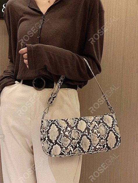 Snake Print Bag, Animal Print Handbags, Elegant Style Women, Small Leather Bag, Bridesmaid Gifts Jewelry, Snake Leather, Printed Handbags, Genuine Leather Handbag, Crocodile Leather