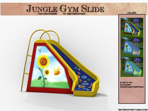 Simtographies: Jungle Gym Slide • Sims 4 Downloads Sims 4 Jobs, Sims 4 Stories, Texture Download, David Sims, Sims 4 Body Mods, Jungle Gym, Sims 4 Toddler, Jungle Wallpaper, Sims 4 Cc Furniture