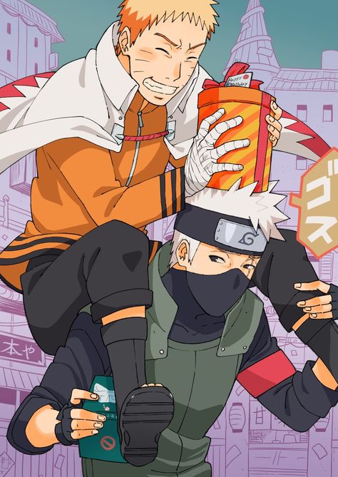 Kakashi And Naruto Cute, Naruto X Kakashi, Kakashi And Naruto, Kakashi X Naruto, Kakashi Hatake Naruto, Team Minato, Sasuke Sakura Sarada, Naruto And Sasuke Wallpaper, Sasuke X Naruto