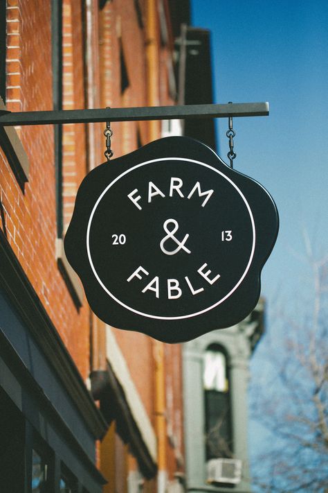 a vintage cookbook shop with other fun kitchen things happening regularly. Desain Merek, Blade Sign, Retail Signage, Shop Signage, Exterior Signage, Shop Sign Design, Interior Vintage, Shop Sign, Farm Shop