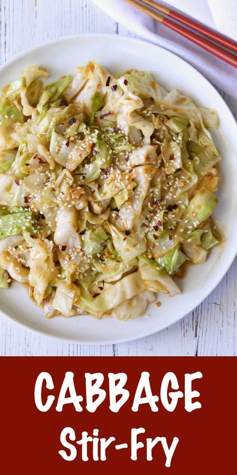 Asian Style Cabbage, Asian Fried Cabbage, Cabbage Recipe Asian, Japanese Cabbage Recipes, Asian Cabbage Recipes, Thai Cabbage, Stir Fried Cabbage Recipes, Stir Fry Cabbage, Fry Cabbage