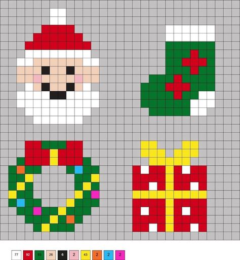 Perler Bead Patterns Christmas Ornaments, Fuse Beads Christmas Patterns, Christmas Fuse Bead Patterns, Elf On The Shelf Perler Beads, Hama Beads Christmas Ornaments, Easy Christmas Perler Bead Pattern, Hama Beads Christmas Pattern, Hama Beads Patterns Christmas, Cross Stitch Ornaments Patterns