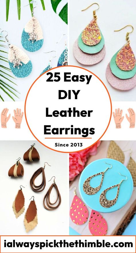 How To Make Leather Earrings, Faux Leather Earring Ideas, Leather Earring Ideas, Faux Leather Earrings Diy, Leather Earrings Ideas, Make Leather Earrings, Leather Christmas Gifts, Cricut Earrings, How To Make Leather