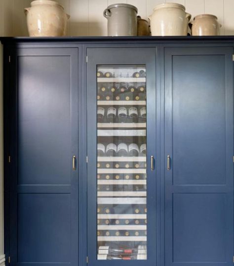 Pretty & practical wine storage for the connoisseur - this integrated wine cooler is seamless 🍷 #newhavenkitchen #newkitchen #irishkitchen #kitchendesign #kitchen #winecooler #wine #fridge #winefridge #wine #cooler #winecoolerfridge Integrated Wine Cooler, Wine Cooler Fridge, Irish Kitchen, Blue Kitchen, Blue Kitchens, Wine Fridge, Wine Storage, Wine Cooler, New Kitchen