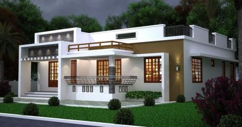 Rectangle House Plans, Barn Dominium, Single Storey House, Single Storey House Plans, Single Floor House Design, Kerala House, Bedroom Traditional, Little House Plans, 3d House Plans