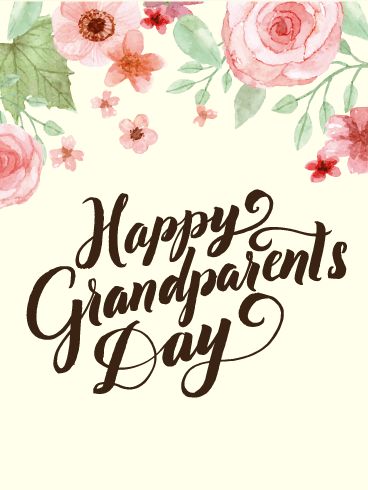 Happy Grandparents Day Image, Water Paint Flowers, Grandparents Day Cards, Light Yellow Background, Happy Grandparents Day, Facebook Engagement Posts, Grandparents Quotes, Happy Birthday Cake Pictures, Water Paint