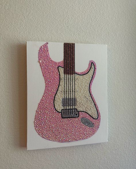 “Pink guitar kit” is available on my website🎸 Glitter Painting Ideas, Diamond Painting Canvas, Diamond Painting Ideas, Girly Paintings, Ash Art, Girly Crafts, Glitter Painting, Jewel Art, Pink Guitar