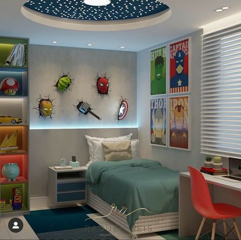 Avengers Themed Bedroom, Marvel Bedroom Decor, Avengers Bedroom, Super Hero Room, Marvel Bedroom, Avengers Room, Boy Room Themes, Marvel Room, Superhero Bedroom