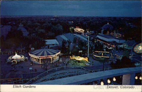 Old Elitch Gardens Denver - loved the flowers and music, but most of all, the wooden carousel made by the Philadelphia Toboggan Company. That was craftsmanship. Geauga Lake Amusement Park, Ohio Amusement Parks, Kings Island Amusement Park, Denver History, Cedar Point Amusement Park, Sky Ride, Kings Island, Island Pictures, Great America