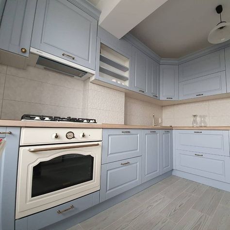 Baby Blue Kitchen Cabinets, Light Blue Kitchens, Two Tone Kitchen Cabinets, Blue World, Blue Kitchen Cabinets, Two Tone Kitchen, Blue Kitchen, Blue Kitchens, Kitchen In