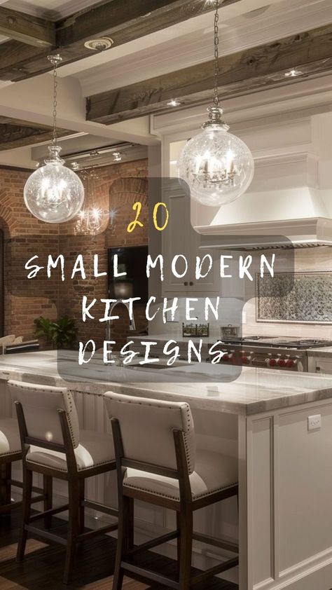 Chic Small Kitchens! Explore 20 Small But Chic Modern Kitchen Ideas That Blend Function With Style. Ready To Embrace Chic? Click To Explore And Embrace! 🏠✨ #ChicKitchens #SmallSpaceDesign #FunctionalStyle #ExploreAndEmbrace #KitchenInspiration Small Kitchen Furniture Ideas, Small Modern Kitchens With Islands, Dreamy Kitchen Aesthetic, Small High End Kitchen, Modern Luxury Kitchen 2024, Small Kitchen Minimalist Design, Kitchen Style Ideas Modern, Small Gourmet Kitchen, Modern Kitchen Design Luxury 2025