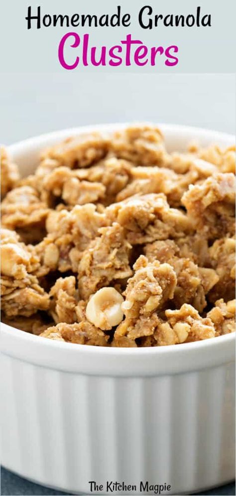 How to Make Your Own Granola Clusters Homemade Granola Clusters, Make Your Own Granola, Breakfast Desserts, How To Make Granola, Oatmeal Granola, Easy Granola Recipe, Easy Homemade Granola, Homemade Granola Healthy, Granola Recipe Healthy