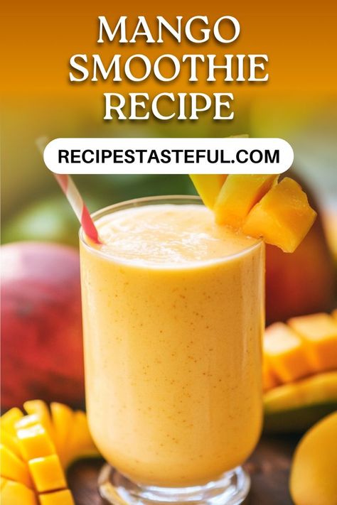 This thick and creamy mango smoothie is incredibly refreshing and made with just four simple ingredients. Perfect for a quick breakfast or a nutritious snack, it's easy to customize with your favorite fruits or liquids. Enjoy a taste of the tropics with every sip! Frozen Mango Smoothie Recipes, Mango Smoothie Recipe, Almond Milk Yogurt, Mango Smoothie Recipes, Vanilla Almond Milk, Mango Smoothie, Nutritious Snacks, Drinks Recipes, Smoothie Recipe