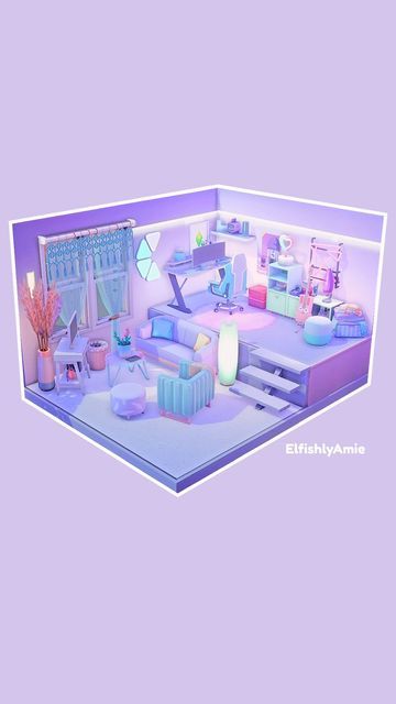 Sims Streamer Cc, Sims 4 Purple Bedroom, Sims 4 Streamer Room, Gamer Room Sims 4, Sims Gaming Room, Streamer Sims 4 Cc, Sims 4 Purple Cc, Sims 4 Gamer Room, Sims 4 Streamer Cc