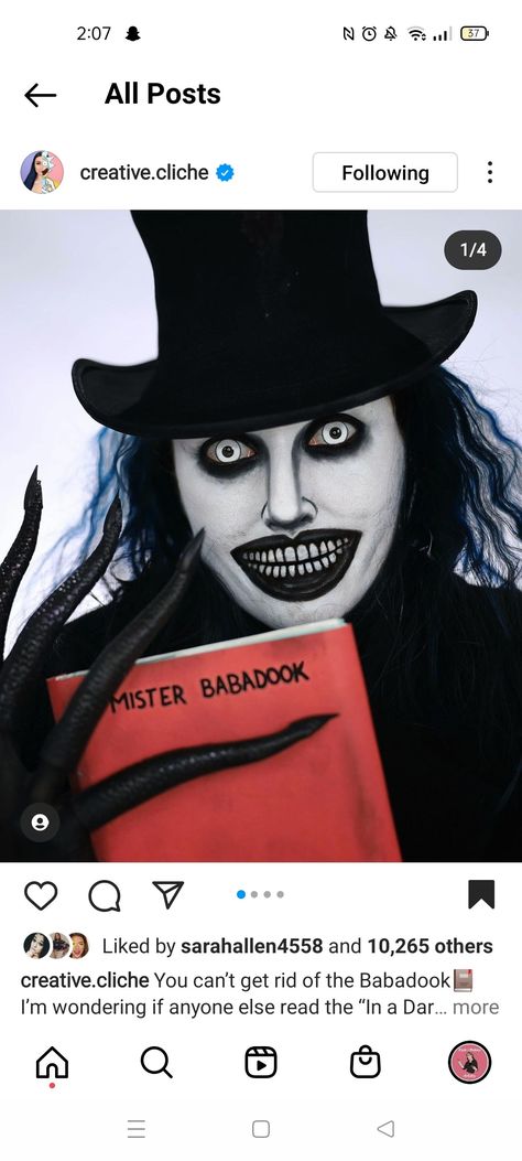 Babadook Makeup, Babadook Costume, Wednesday Addams Makeup, Doll Makeover, The Babadook, Graphic Makeup, Costume Ideas, Halloween Makeup, Womens Makeup