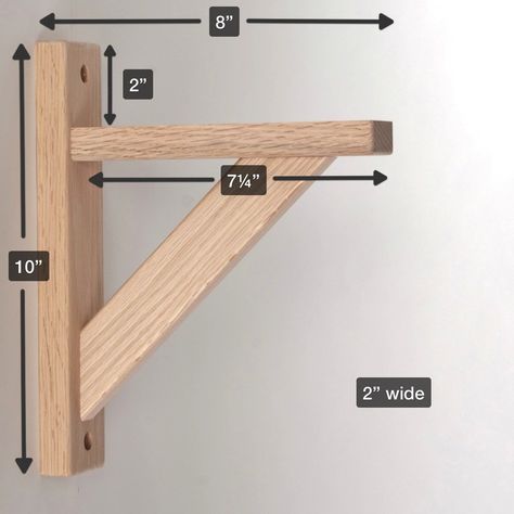 Amazon.com: Wood Shelf Bracket - Oak Straight 8: Hardware Shelf Bracket Ideas, Diy Wood Shelf, Wood Shelf Bracket, Bracket Ideas, Diy Shelf Brackets, Wood Shelf Brackets, Diy Shelf, Diy Wood Shelves, Diy Dresser Makeover