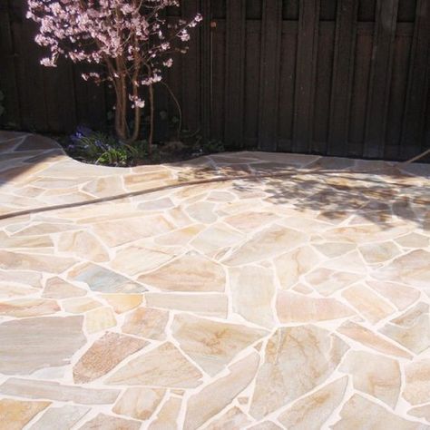 Pool Paving, Flagstone Pavers, Paving Ideas, Pavers Backyard, Backyard Seating Area, Outdoor Paving, Crazy Paving, Stone Patio, Small Backyard Ideas