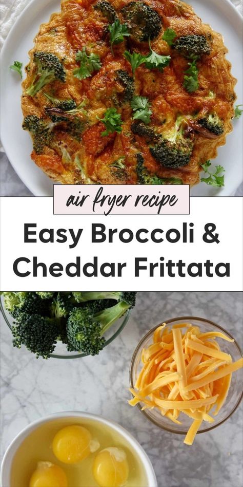 Make the best breakfast frittata with this easy broccoli frittata recipe. Perfect for a healthy start to your day, this broccoli and cheddar frittata is also known as a crustless broccoli cheddar quiche. Ideal for high protein breakfast ideas, you can even cook this breakfast frittata in an air fryer using just 3 ingredients.