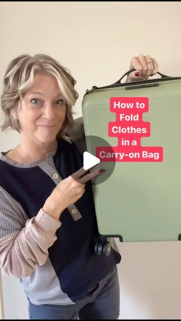 Travel Tips Pilot Wife on Instagram: "✈️ How to Fold Clothes for Carry-On Bags💙 Type FOLD for info. Follow your clothes like doing laundry. Tip 1: fold like a taco  Tip 2: fold like a hot dog  I usually fold once like a taco and pack in compression packing cubes. 👨🏼‍✈️ I’m a Houston pilot wife sharing tips to help you “travel the globe without a worry in the world” on YTube and IG. #traveltips #packingtips #carryononly #foldingmethod" How To Fold Tshirts Packing, Folding Clothes For Travel Packing Hacks Videos, Folding For Packing Suitcases, How To Save Space When Packing, Folding Clothes To Save Space In Luggage, How To Fold Dresses For Travel, Clothes Folding Hacks For Traveling, How To Roll Clothes For Packing, How To Fold Clothes To Save Space Travel