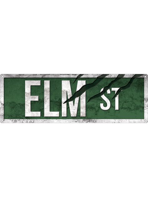 Nightmare On Elm Street Decorations, Elm Street Sign, Horror Movie Signs, Scary Street Signs, Little Shop Of Horrors Sign, A Nightmare On Elm Street, Elm Street, Street Names, Nightmare On Elm Street