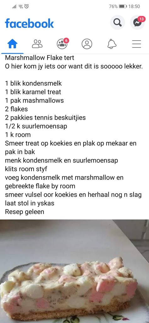 Maklike Yskas Terte, Maklike Afrikaanse Resepte, Maklike Resepte, Marshmallow Caramel, African Dessert, Condensed Milk Recipes, Sweet Treats Desserts, Cookie Recipes Homemade, Lemon Dessert Recipes