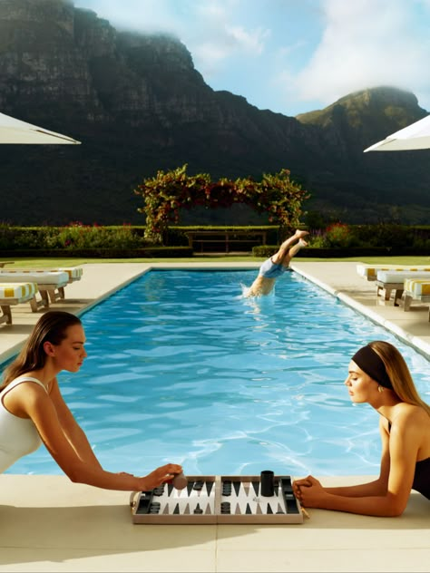 board games, slim aarons, luxury aesthetic, photoshoot concepts creative Hotel Aesthetics, Anima Iris, Marketing Photoshoot, Photoshoot Concepts Creative, Yacht Photoshoot, Slim Aarons Photos, Professional Photoshoot, Hotel Marketing, Creative Styling