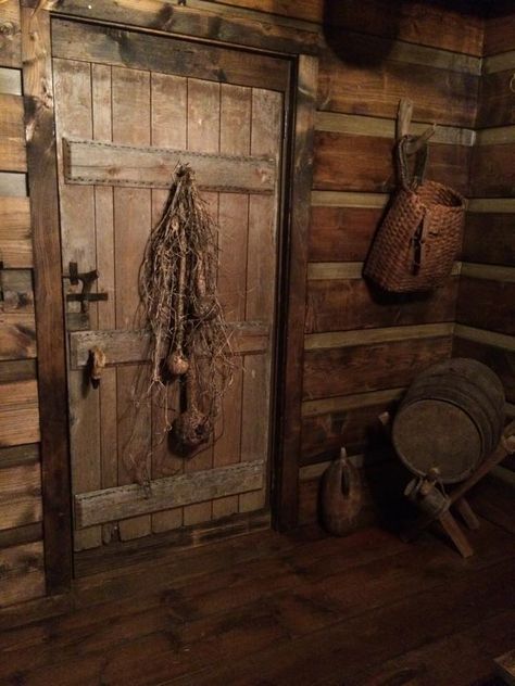 Primitive Interiors, Old Cabin, Primitive House, Log Cabin Interior, Cabin Doors, Lake George Ny, Doors And Floors, Primitive Homes, Cabin Interiors