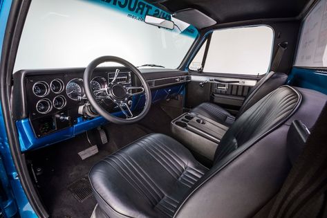 Truck Interior Ideas, Blue Headlights, Lmc Truck, Falken Tires, C10 Trucks, Chevy Pickup Trucks, Truck Interior, Chevy C10, Square Body