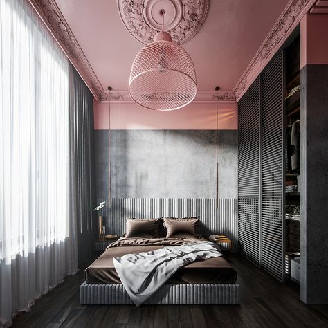 Beautiful Bed Designs, Pink Bedrooms, Grey Bedroom, 아파트 인테리어, Pink Bedroom, Decoration Inspiration, Modern Bed, Design Living, Design Case