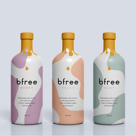 Mint Milkshake, Desain Merek, Packaging World, Label Packaging, Milk Packaging, Drinks Packaging Design, Bottle Design Packaging, Modern Packaging, Creative Package