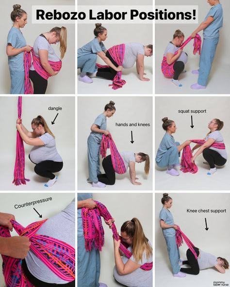 Liesel Teen BSN, RN | Pregnancy + Birth | There's a TON of ways you can use a rebozo during labor! 👏 A rebozo is a traditional Mexican wrap that can be used in labor to alleviate… | Instagram Folded Bed, Mexican Wrap, Labor Doula, Labor Positions, Pregnancy Workout Videos, Birth Partner, Birth Preparation, Pregnancy Help, Baby Delivery