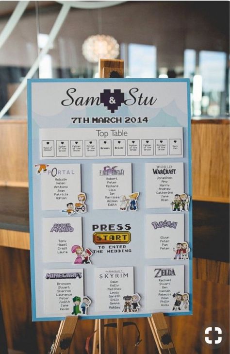 Et pourquoi un mariage geek ? 3 Gamer Wedding Ideas, Gaming Wedding, Geeky Wedding Ideas, Nerdy Wedding Ideas, Video Game Wedding, Zelda Wedding, Gamer Wedding, Wedding Table Themes, Nerd Wedding