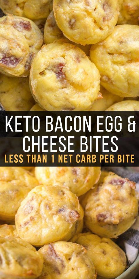 Bacon Egg And Cheese Bites, Egg And Cheese Bites, Easy Grab And Go Breakfast, Keto Brood, Easy Keto Breakfast, Menu Sarapan Sehat, Desayuno Keto, Keto Bacon, Bacon Egg And Cheese