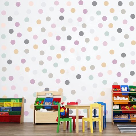 PRICES MAY VARY. 【Ideal for Kids' Spaces】Our polka dot wall decals are designed to brighten up any child's playroom or nursery, featuring a vibrant circle design that fosters a fun and liberating atmosphere. These decals are perfect for creating a cheerful and engaging environment that kids will love. 【Easy Application】Applying these multicolor wall stickers is a breeze. They are designed to be easily peeled and stuck onto any smooth, flat, dry, and dust-free surface such as doors or windows. Th Polka Dot Wall Mural, Target Polka Dot Wallpaper, Polka Dot Wallpaper Bedroom Kids, Kids Room Earth Tones Dots Peel And Stick Wallpaper, Kids Room Individual Colors Dots Peel And Stick Wallpaper, Polka Dot Wall Decals, Polka Dot Walls, Wall Decor Stickers, Window Clings