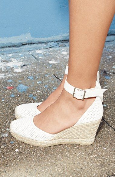 MARC BY MARC JACOBS 'Summer Breeze' Lambskin Leather Espadrille Trendy Wedding Shoes, Trendy Wedges, Sandal Wedges, Wedges Heels, Summer Wedges, Wedges Shoes, Leather Espadrilles, Espadrille Wedge, Summer Breeze