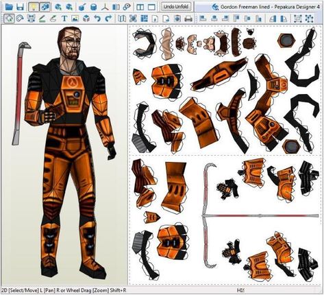 Gordon Freeman Pfp, Gordon Freeman Hlvrai, Gordon Freeman Fanart, Hlvrai Gordon, Half Life Art, Gordon Freeman, Valve Games, Paper Doll Printable Templates, Papercraft Ideas